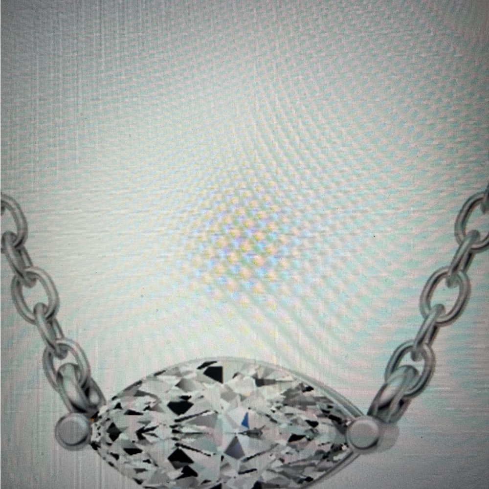 Elegant 1 full Carat Cert Marquise Cut Lab Diamond Necklace with 18 in 14k